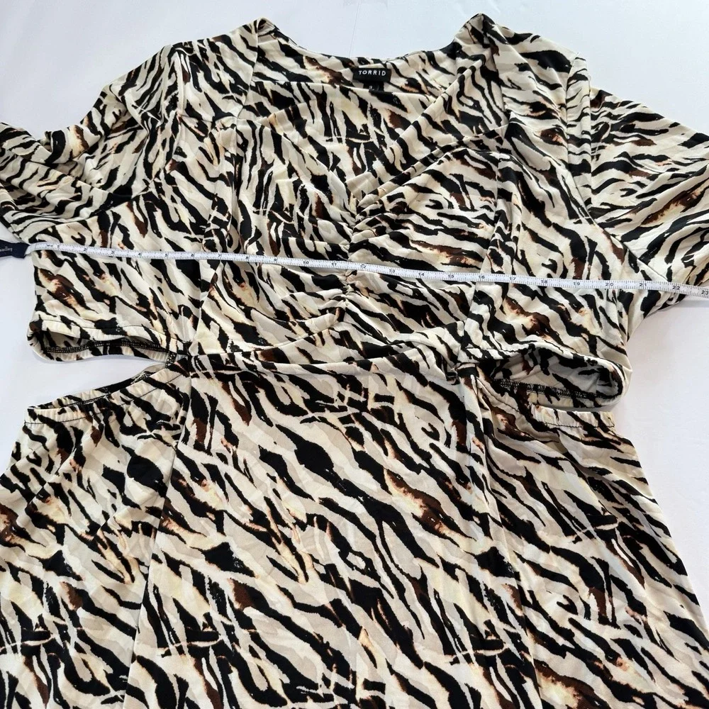 Torrid Zebra Print Cutout Stretch Knit Maxi Dress Size 3X‎